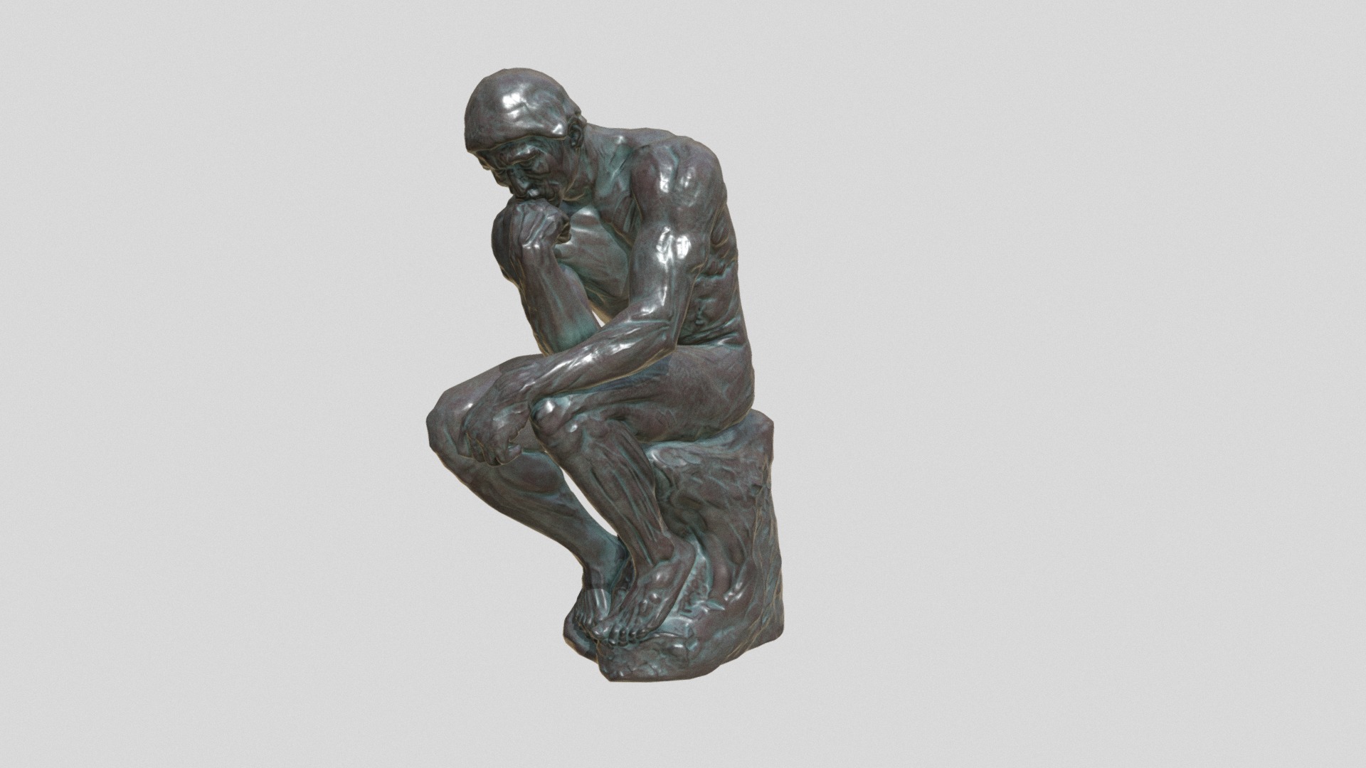 3D model Roden  The Thinker 10K - This is a 3D model of the Roden  The Thinker 10K. The 3D model is about a statue of a person.