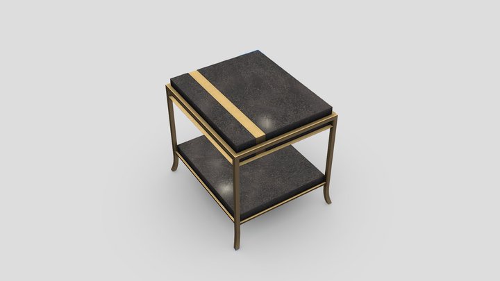 Side Stripe End Table 3D Model