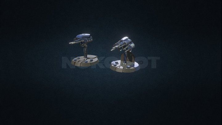 Gun Turret + upgrade 3D Model