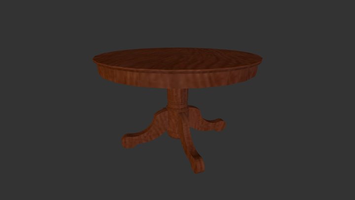 Kitchen Wood Round Table 3D Model