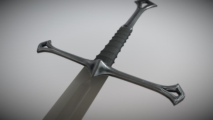 Andúril - The Lord of the Rings Sword 3D Model