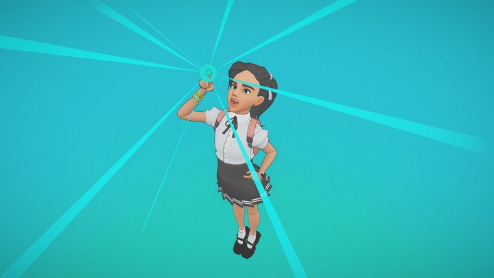 Girl And Blob 3D Model