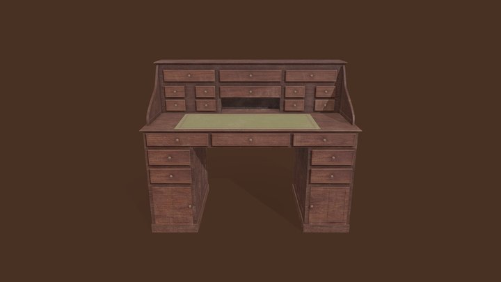 Old Office Desk 3D Model
