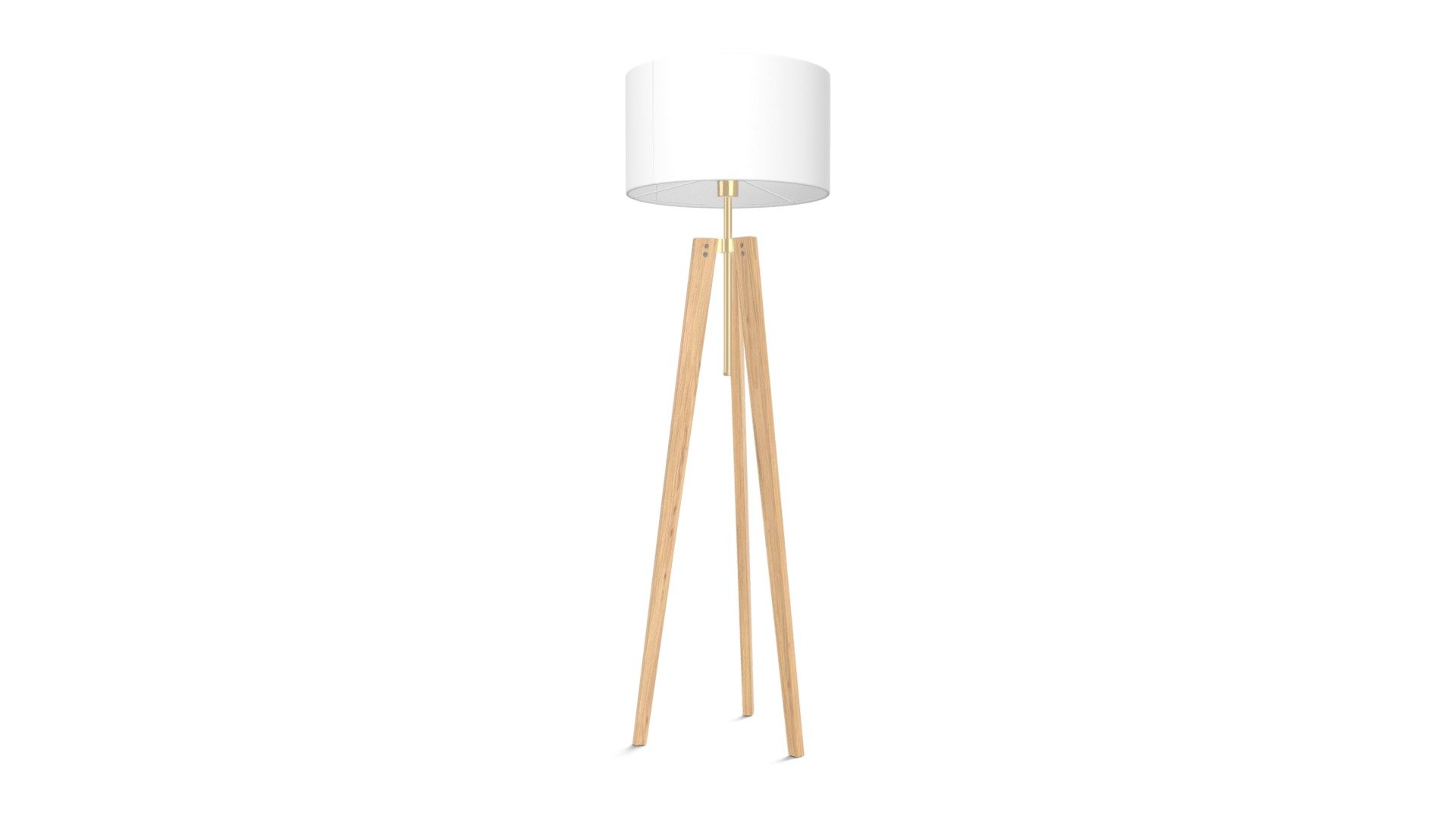 Irvin Floor Lamp, Natural Wood and White