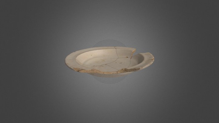 Plato de cerámica esmaltada blanco 3D Model