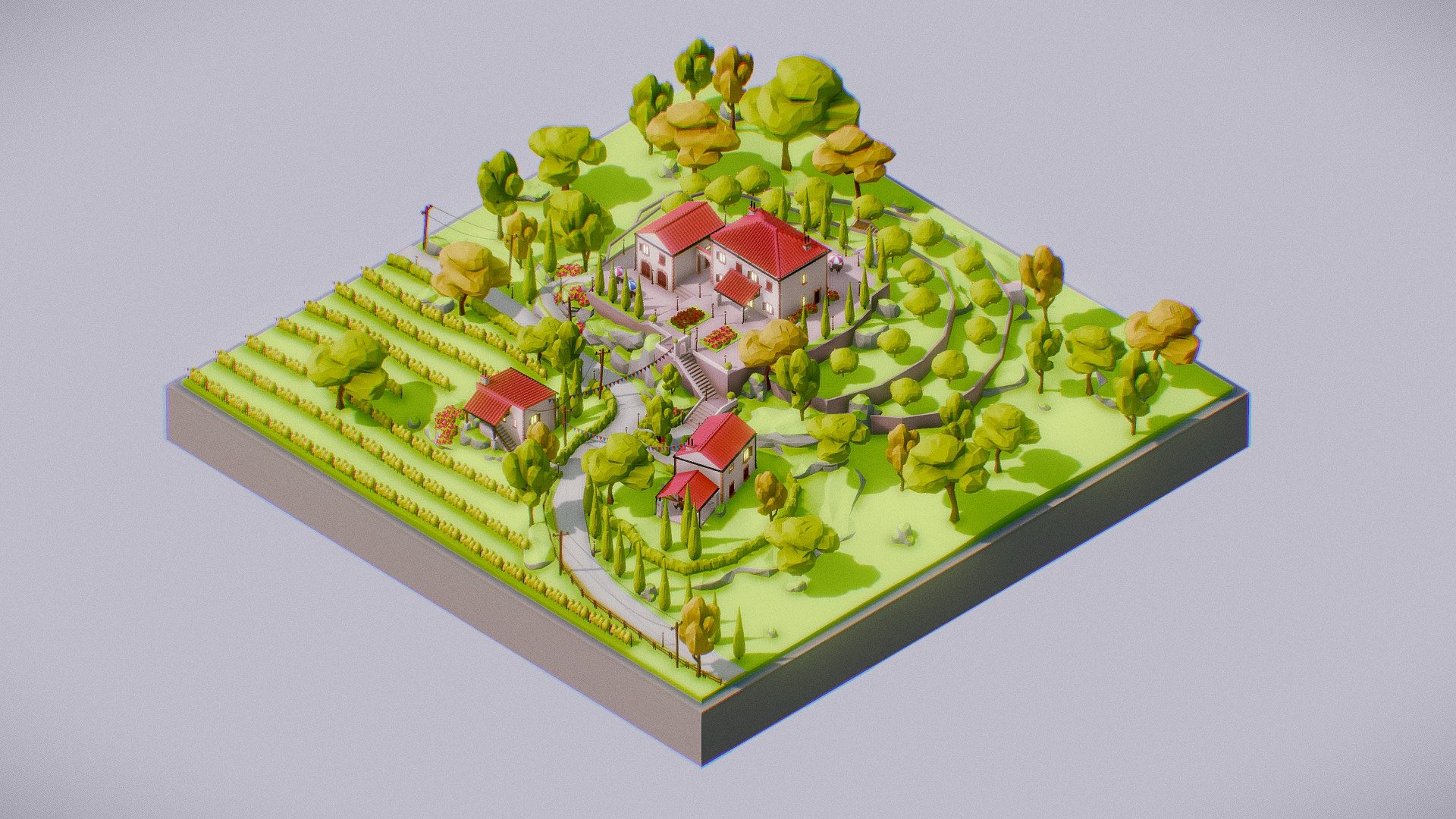 Village - Download Free 3D model by P3POLYGON (@p3poly) [06091b7 ...