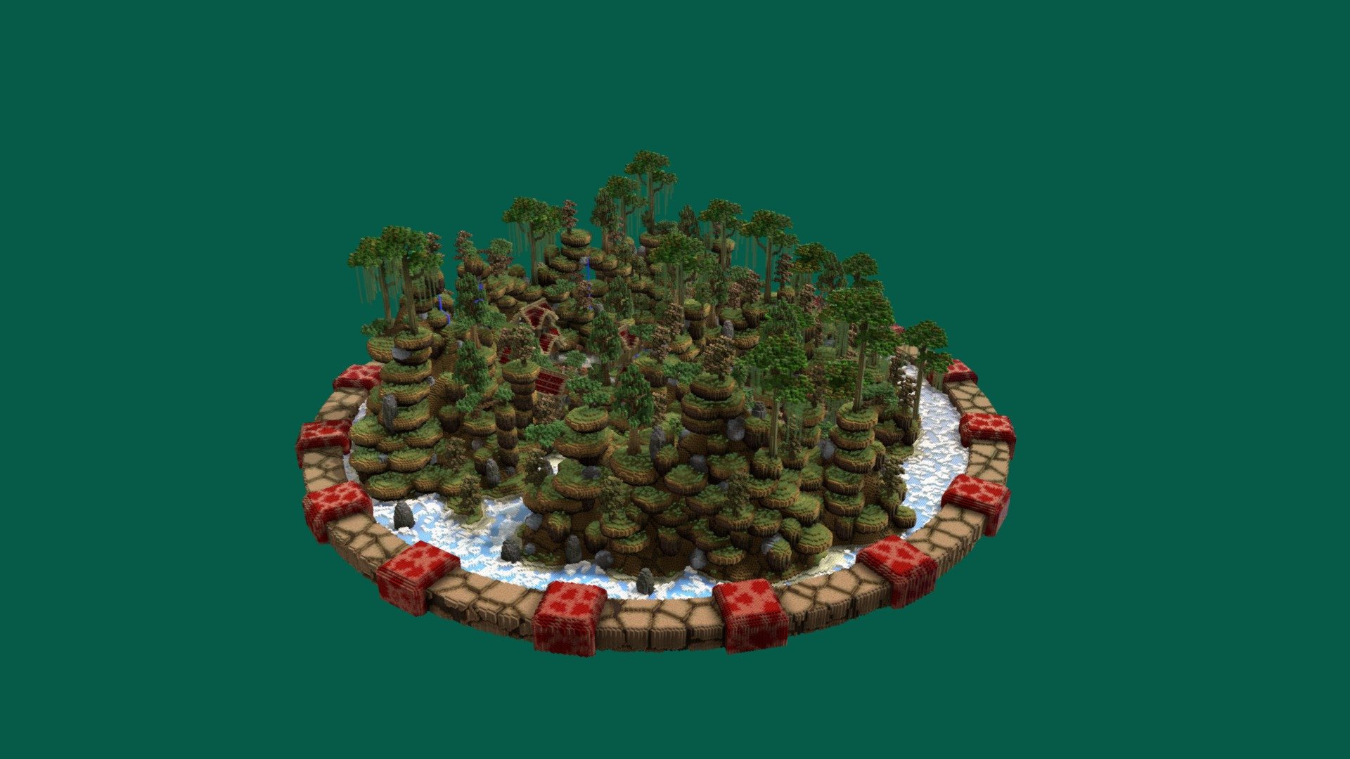 PixelMine | Red Medieval Island - 3D model by PixelMine [0609989 ...