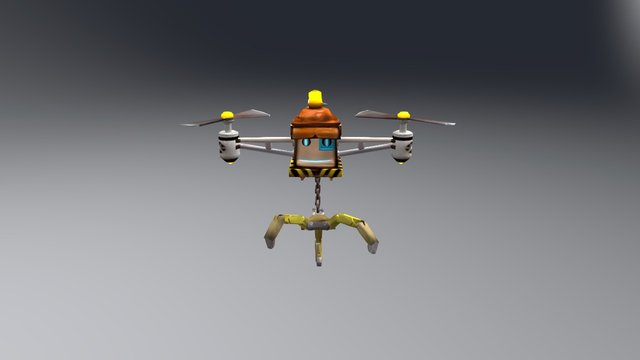 Flying Trash Bot 3D Model