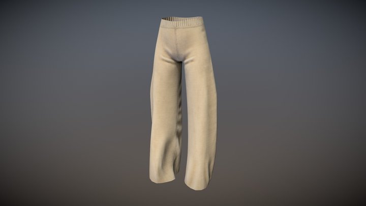 Women's Culotte Wide Leg Pants 3D Model