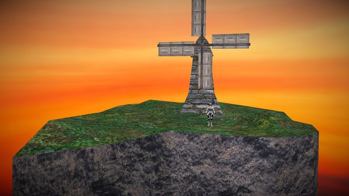 Ps1 styled Knights windmill 3D Model