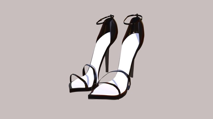 Sexy black high heels sandal 3D Model
