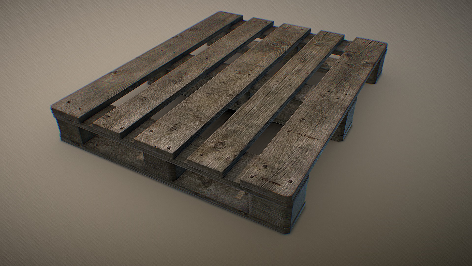 3D model Pallet - This is a 3D model of the Pallet. The 3D model is about a wooden box with a wooden lid.