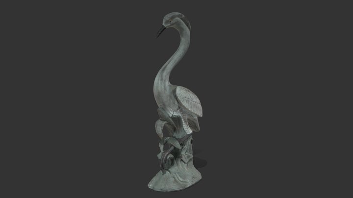 Escultura de una garza 3D Model