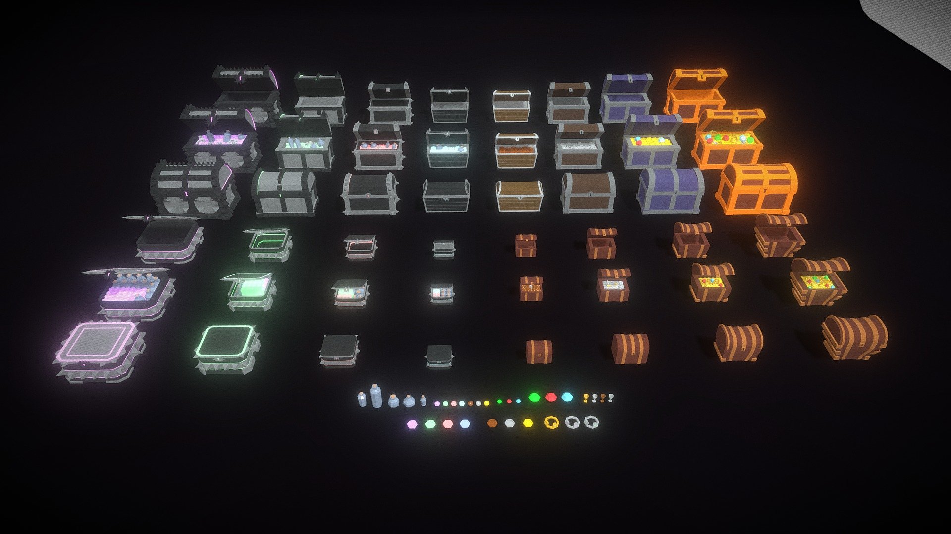 Low Poly Chests - 3D model by Özgün A. Altuntaş (@ozgunanilaltuntas ...
