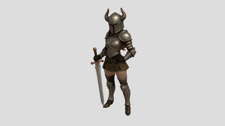 Woman Knight 3D Model