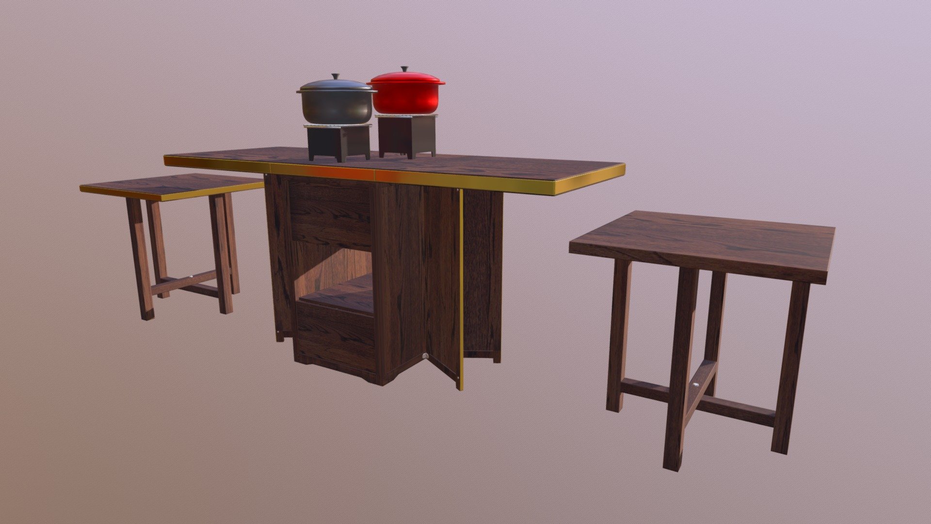 Penny Hill Park Folding Table (Risers &amp; Pans) 2 - Download Free 3D ...
