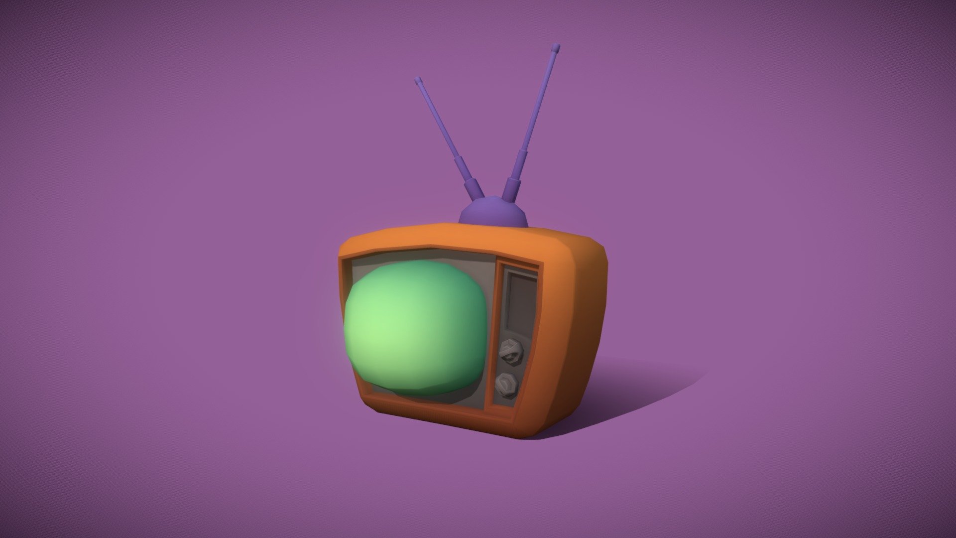 game ready low poly old tv cartoon style model