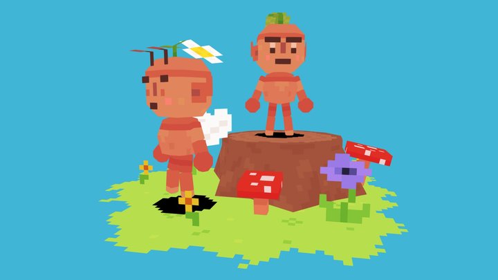 Little sprites 3D Model