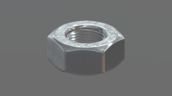 Steel Nut 3D Model