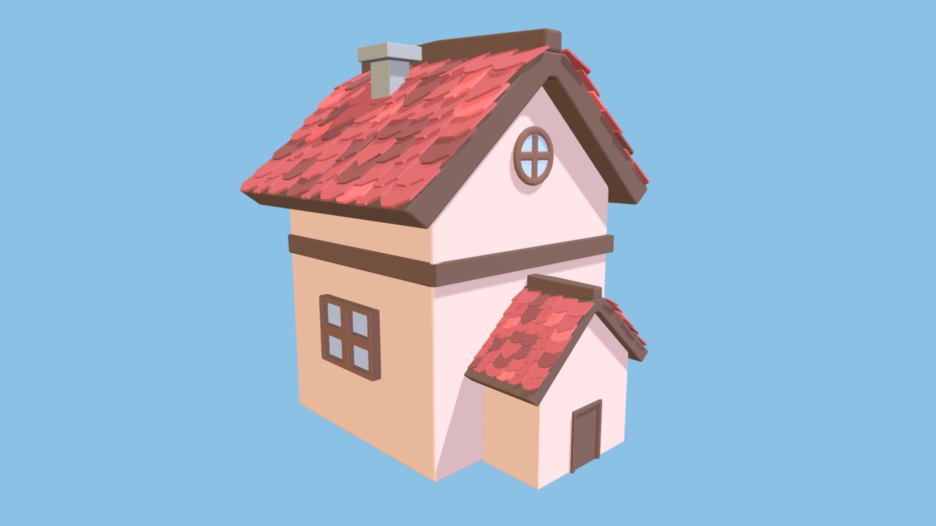 3D model House Model For Roblox or a Low-Poly Game VR / AR / low-poly