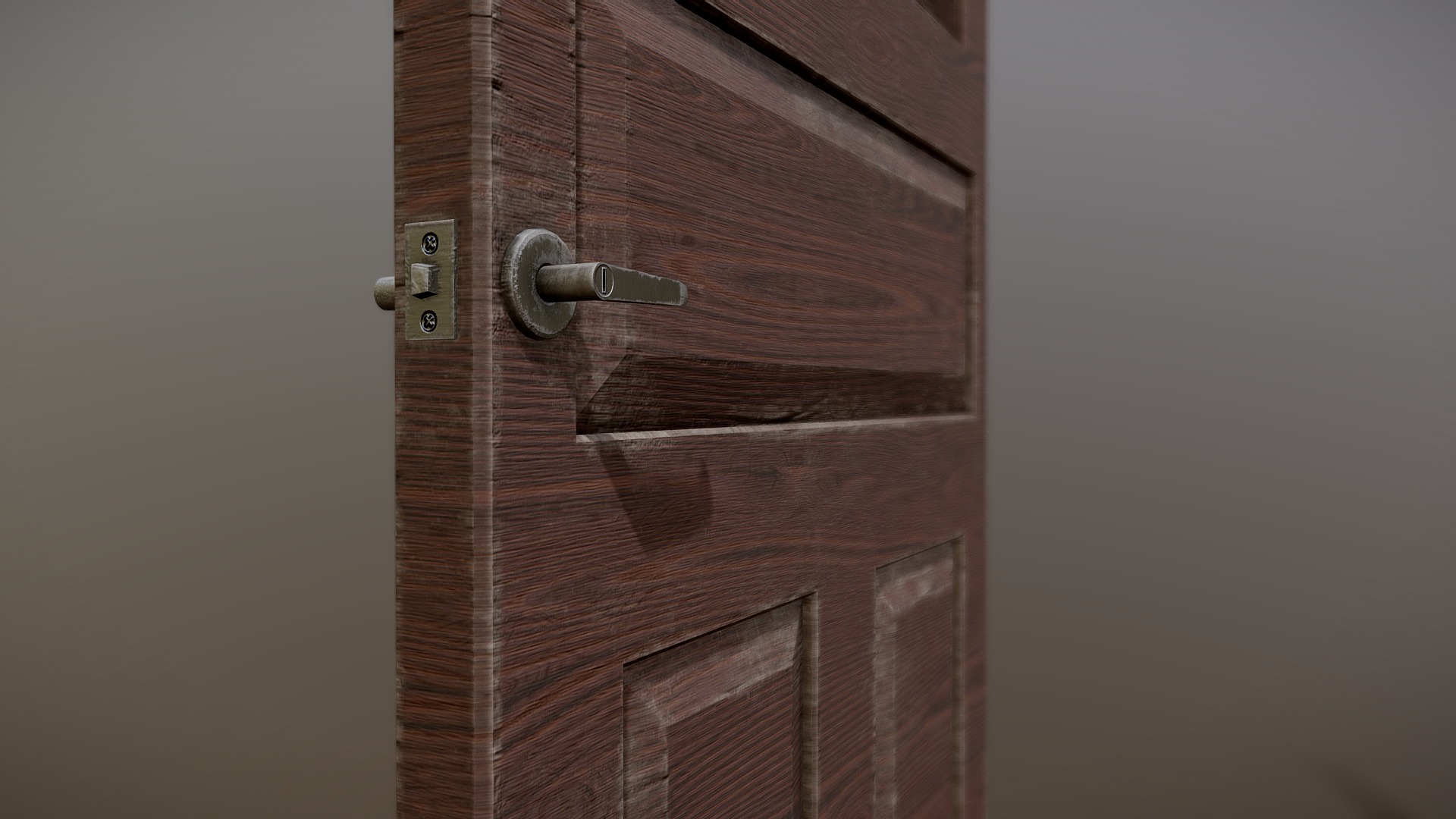 3D model Door - This is a 3D model of the Door. The 3D model is about a wooden door with a handle.