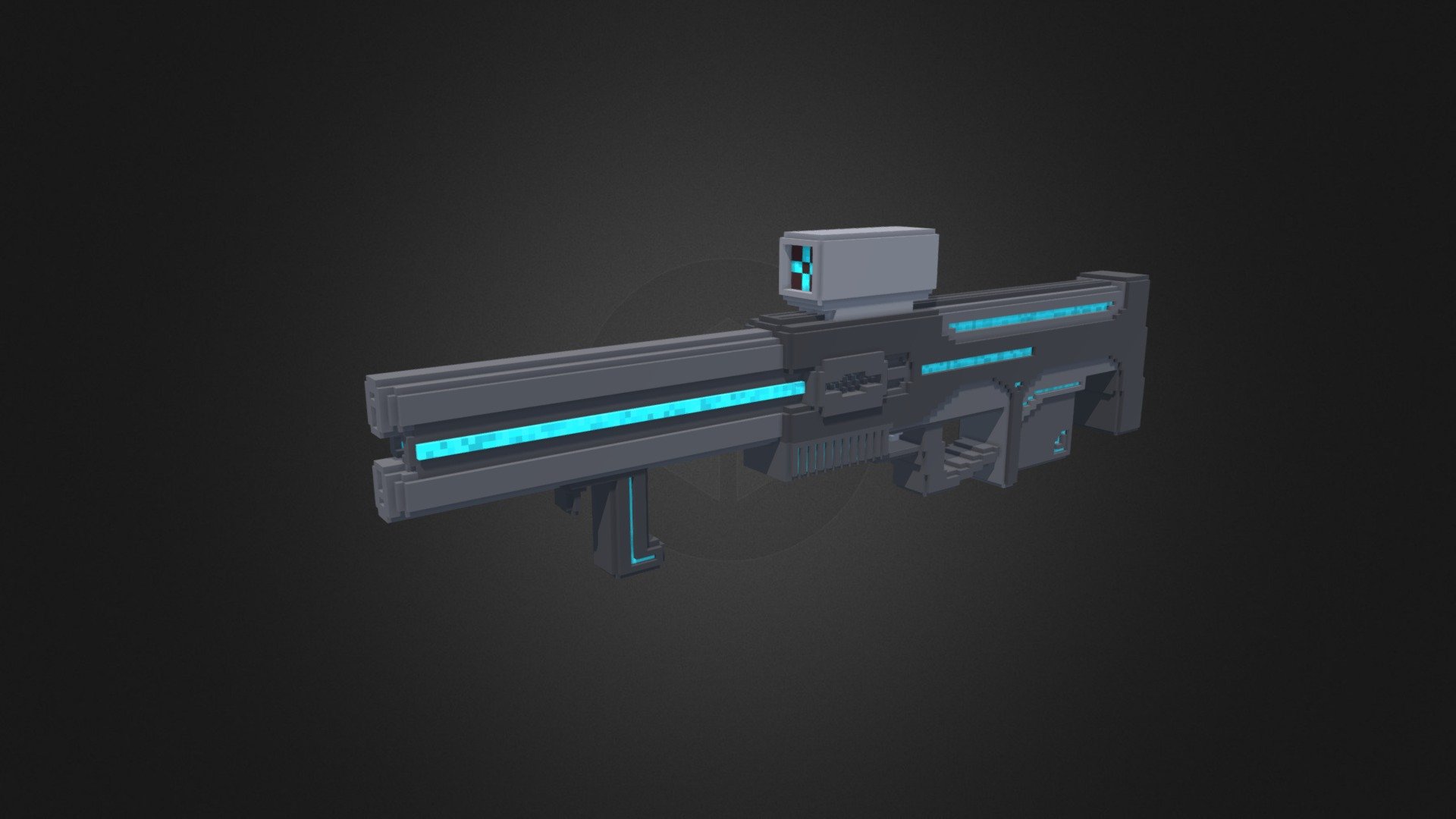 Voxel RailGun =packapunch= (cubik - 64) - 3D model by Chara_Dreemurr ...