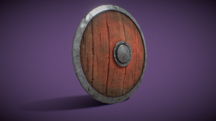 Low poly shield 3D Model