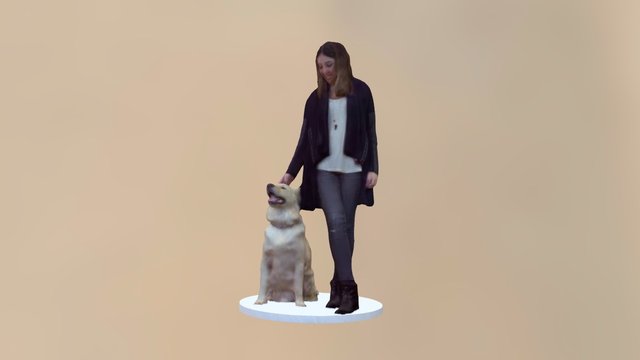 100955_Marianne et son chien 3D Model