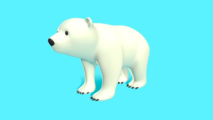 Polar Bear Cub - Stylized 3D Model