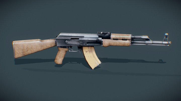 AK 47 based on factory drawings 3D Model