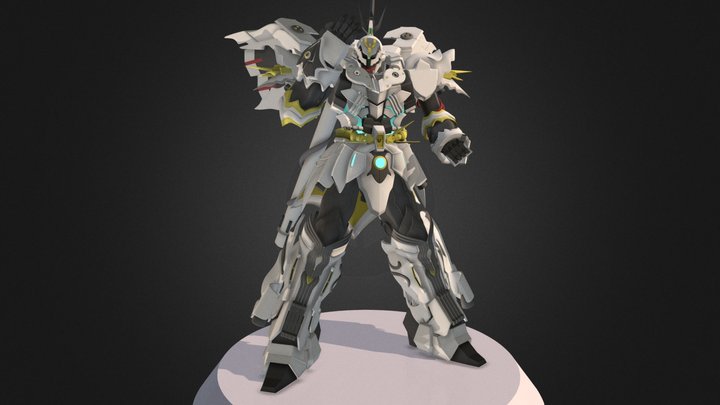 White Dopan Mecha 3D Model