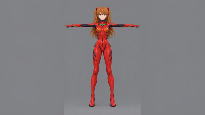 Asuka Langley (Evangelion) T-Pose 3D Model
