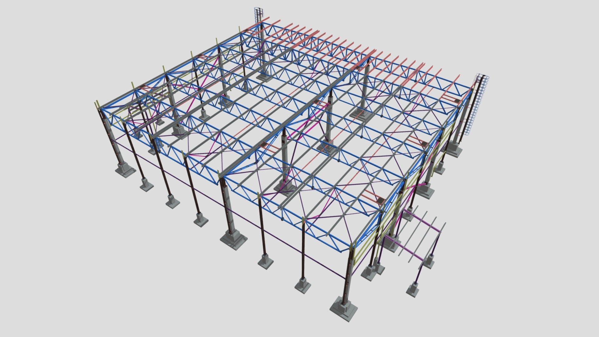 Production and storage building - Download Free 3D model by ...