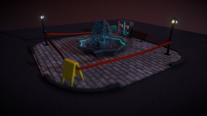 The Noir Fountain 3D Model