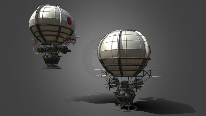 March of War Shogunate War Balloon 3D Model