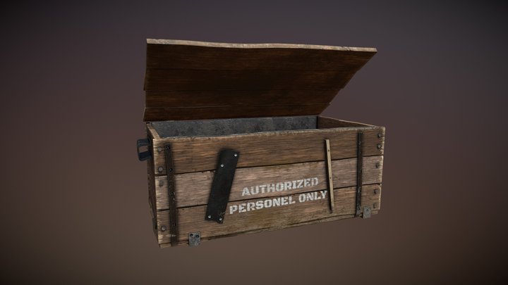 Wooden Chest 3D Model