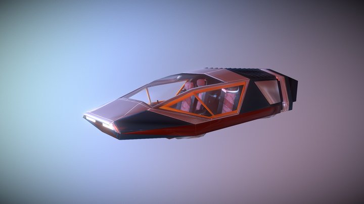 Futuristic Flying car 3D Model