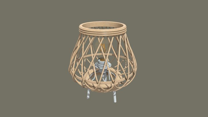 Table_lamp_wood 3D Model