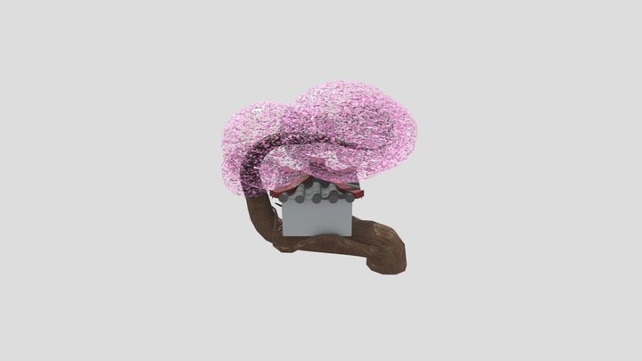 Sakura Tree House 3D Model