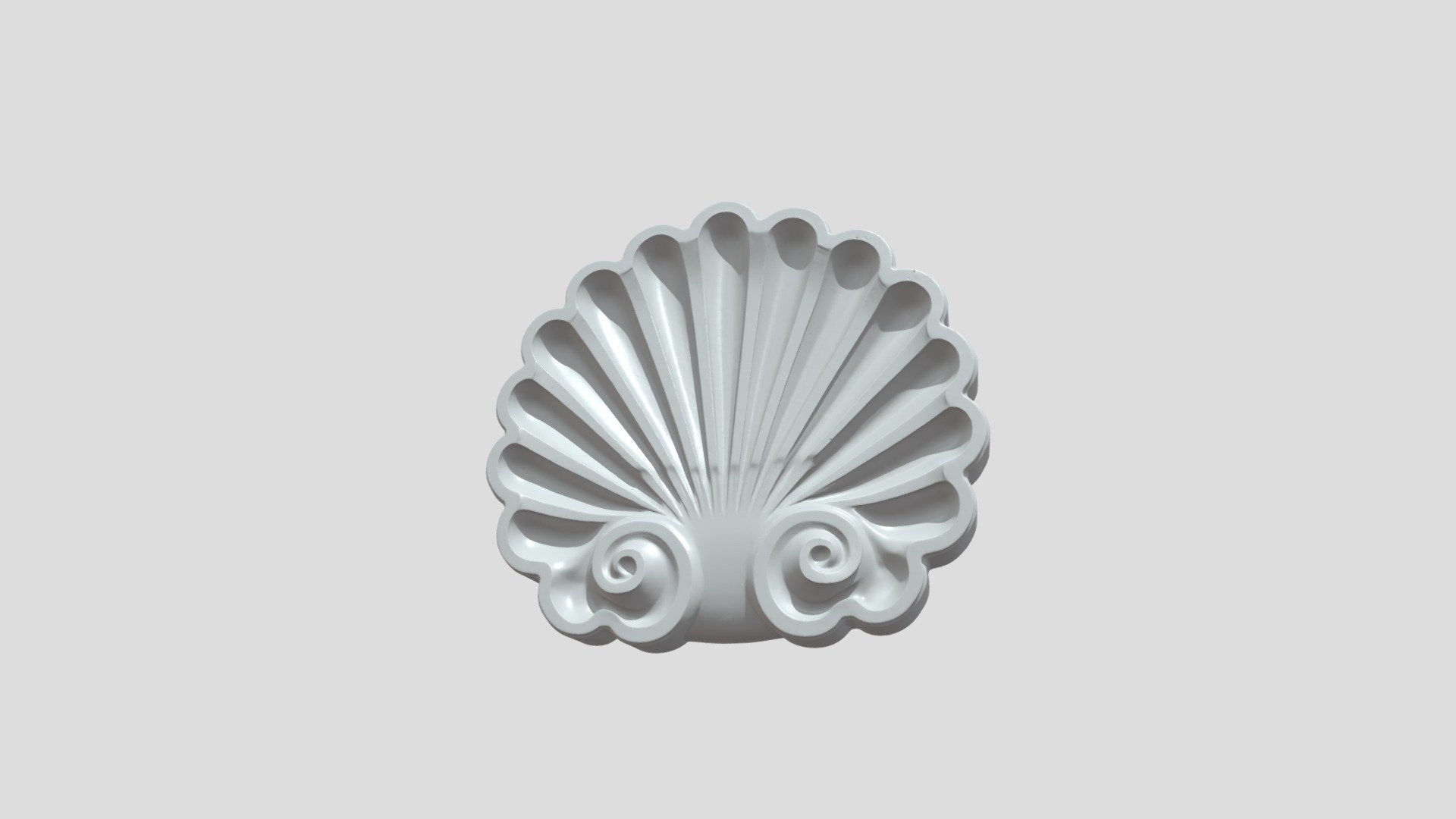Shell-shaped decorative architectural ornament - 3D model by ...