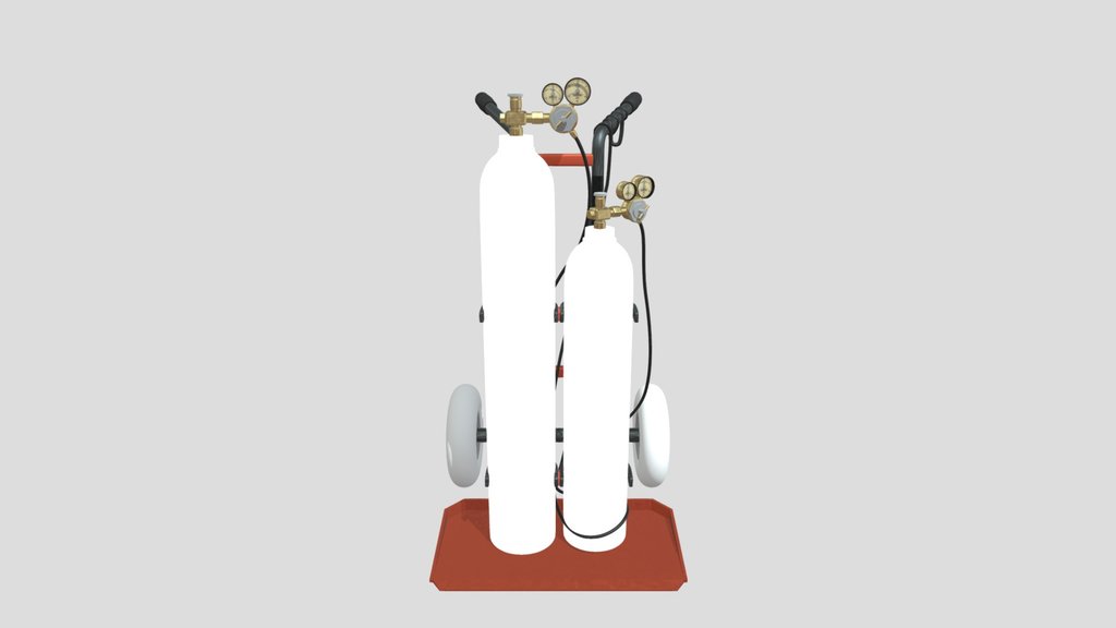 Dual Oxygen Cylinder Cart With Cylinder
