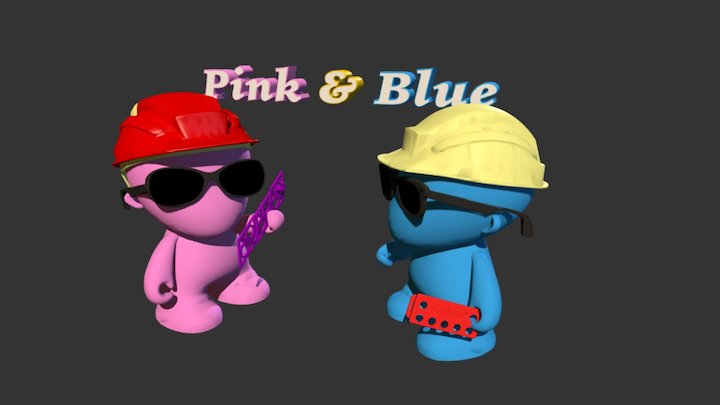 Pink & Blue 3D Model