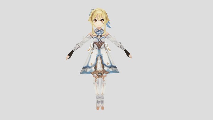 Genshin Impact´s Lumine Playstation 1 3D Model