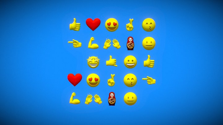 Emotional Icons 黄色笑脸 模型 разнообразные эмодзи 3D Model