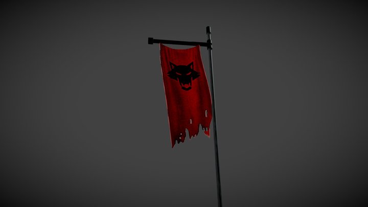 Red Flag Rigged Animated Vertically Pirate – Modello 3D gratuito STL
