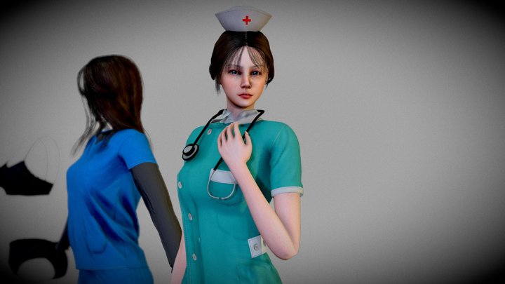 Realistic Nurse - GameReady 3D Model