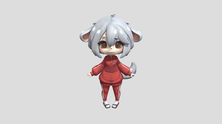 Anime Mouse Girl in Tracksuit 3D Model