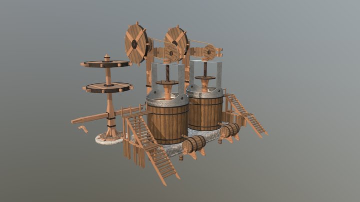 Winery / Vineyard Wine Press 3D Model