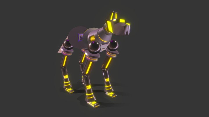 Cyberpunk Sci Fi Dog 3D Model