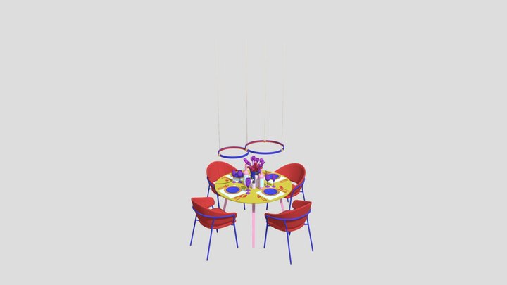 Dinning Set 09 3D Model